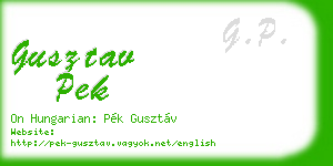gusztav pek business card