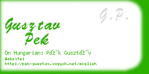 gusztav pek business card